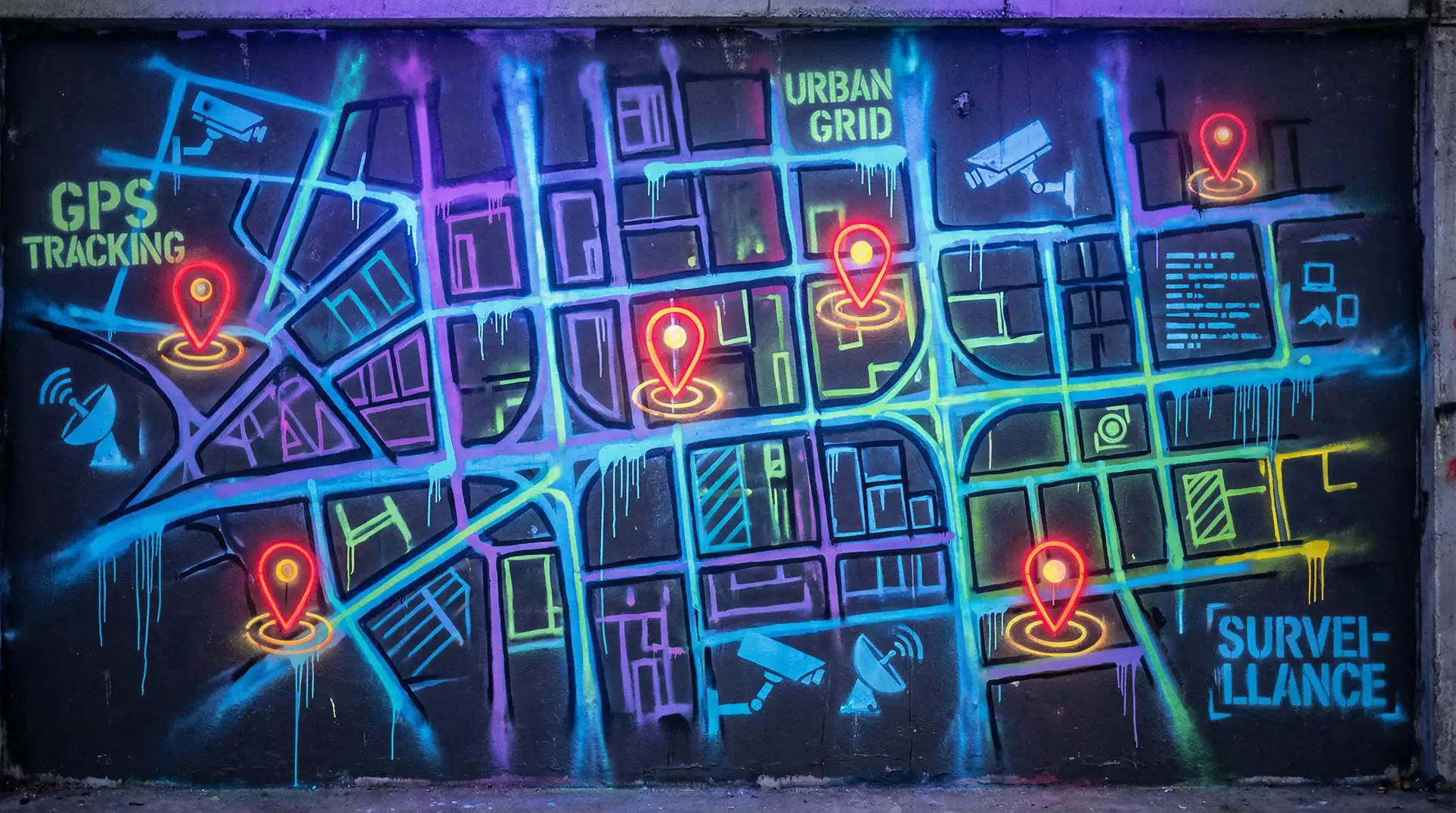 英雄联盟阿利斯塔 狗仔追踪地图 - 城市涂鸦风格